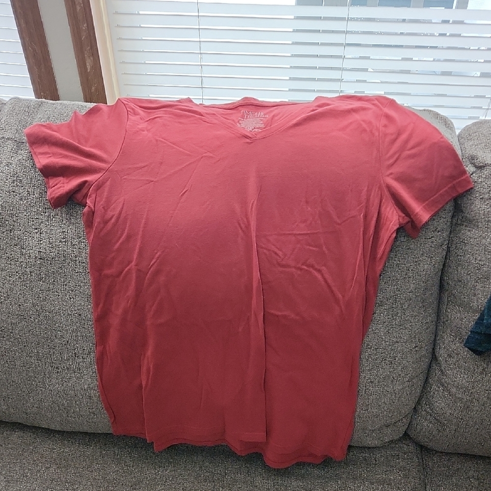 Women's Red V-Neck Top